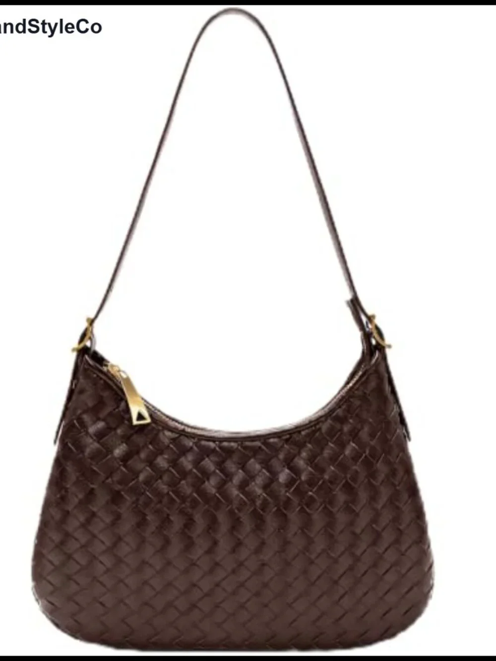 Women's Woven Leather Crossbody Hobo Shoulder Bag with Zipper Adjustable Strap